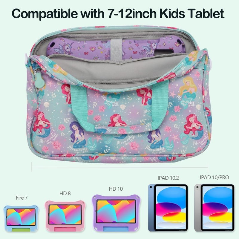 FunnyWin Kids Tablet Bag for Boy Girl Toddler Carrying Tablet Sleeve Carrying with Handle Shoulder Strap 13 inch - Image 2